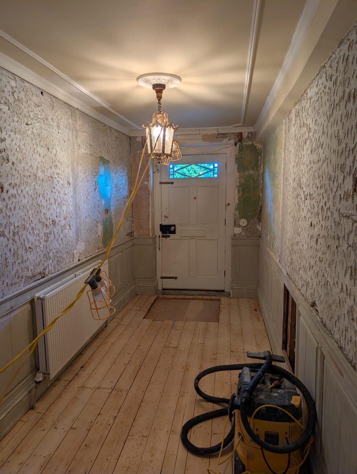 Utility room woodwork restored and prepared