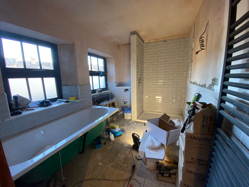 Family Bathroom before decorating — Cumbria
