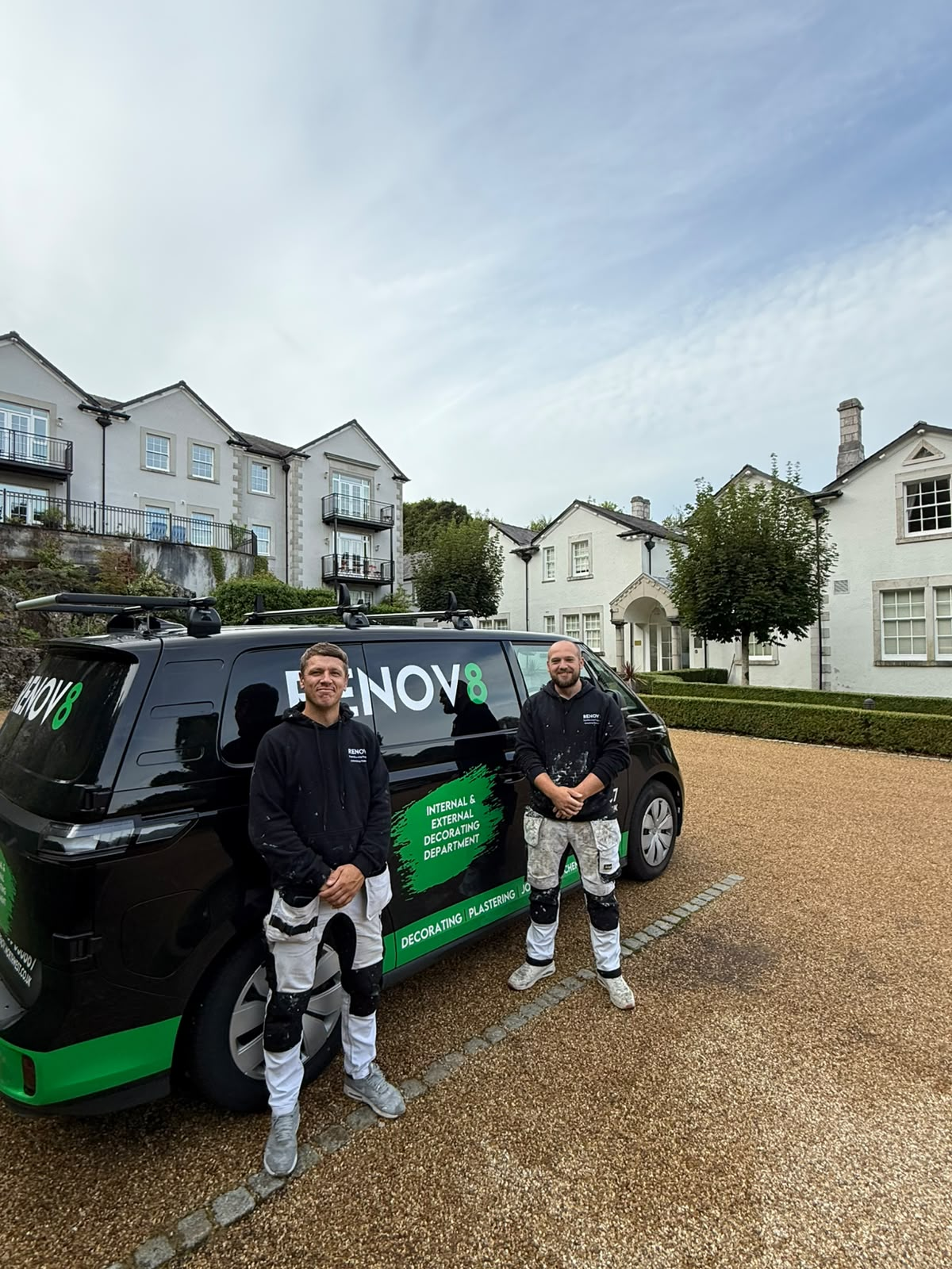 The RENOV8 Northwest team in front of their van